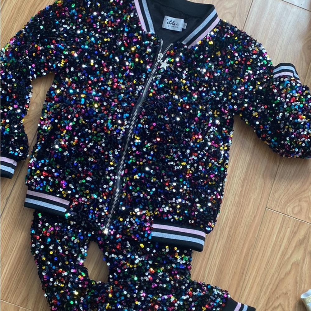 SHIMMERING STARDUST SEQUIN BOMBER and Matching pants